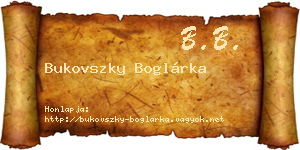 Bukovszky Boglárka névjegykártya