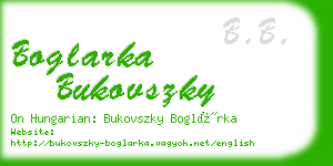 boglarka bukovszky business card
